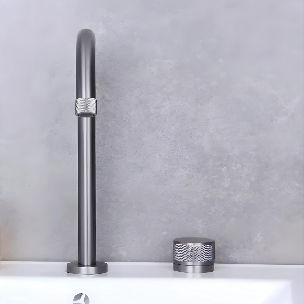 Mitigeur de lavabo MARAIS en laiton massif – commande moletée