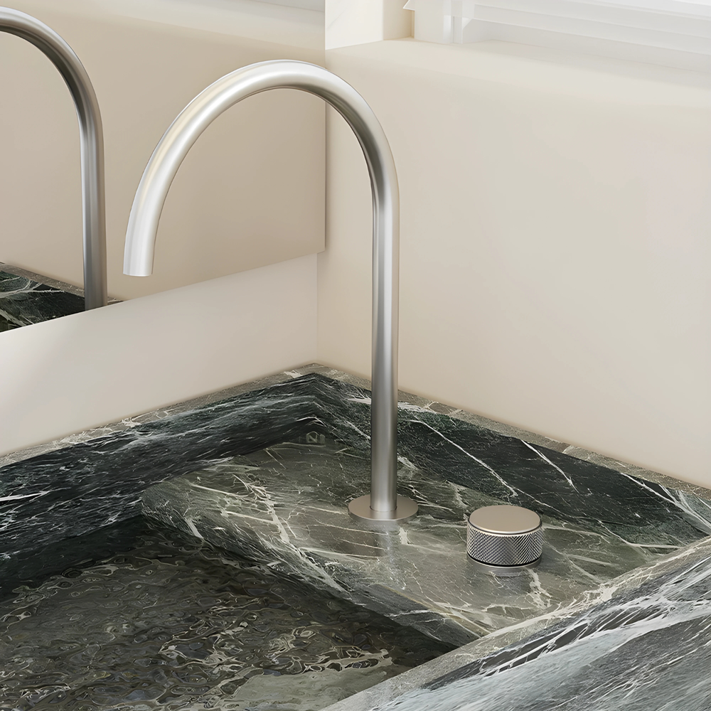 Mitigeur de lavabo RIVOLI en laiton massif – commande moletée