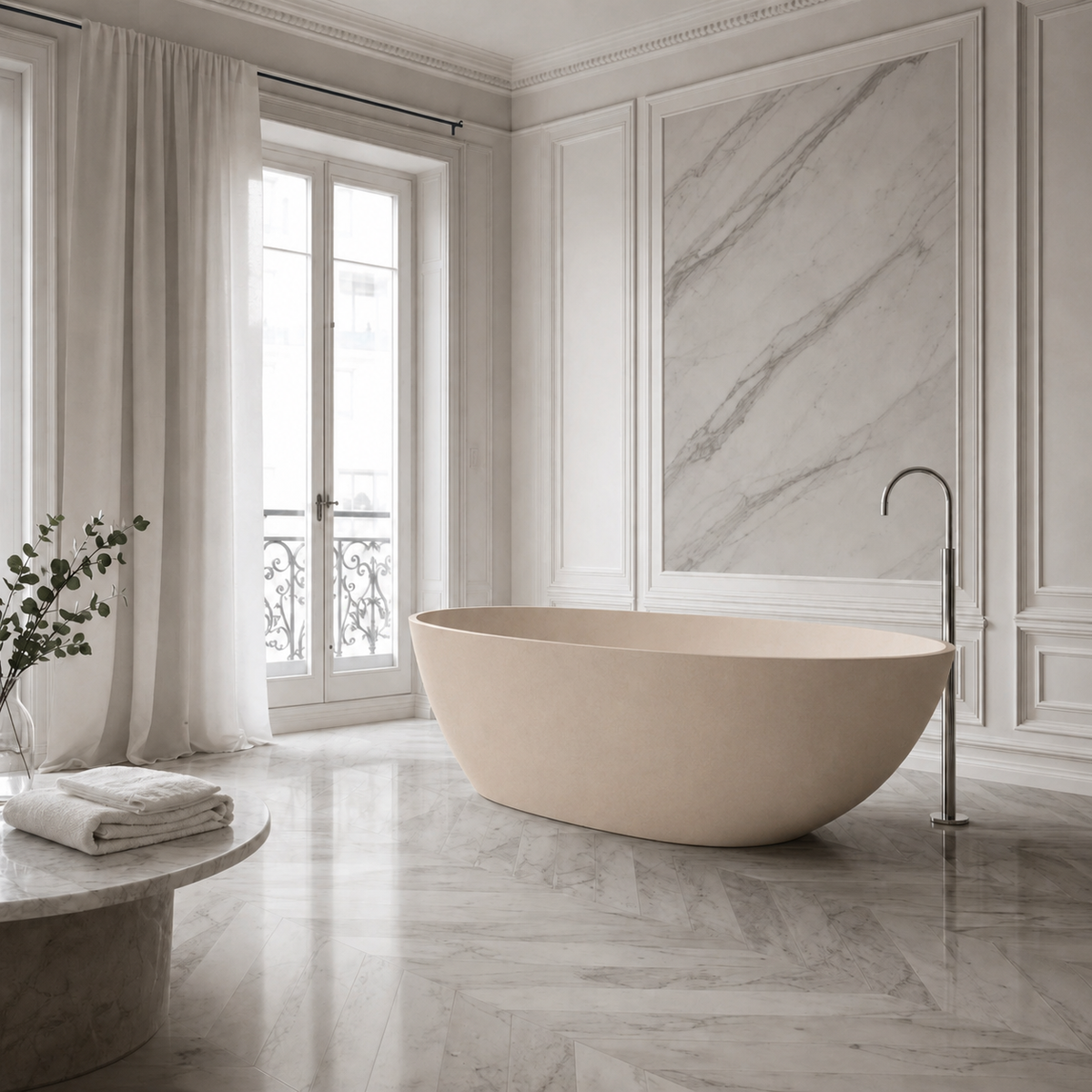 Baignoire Îlot CLEO — MINERALICAST®