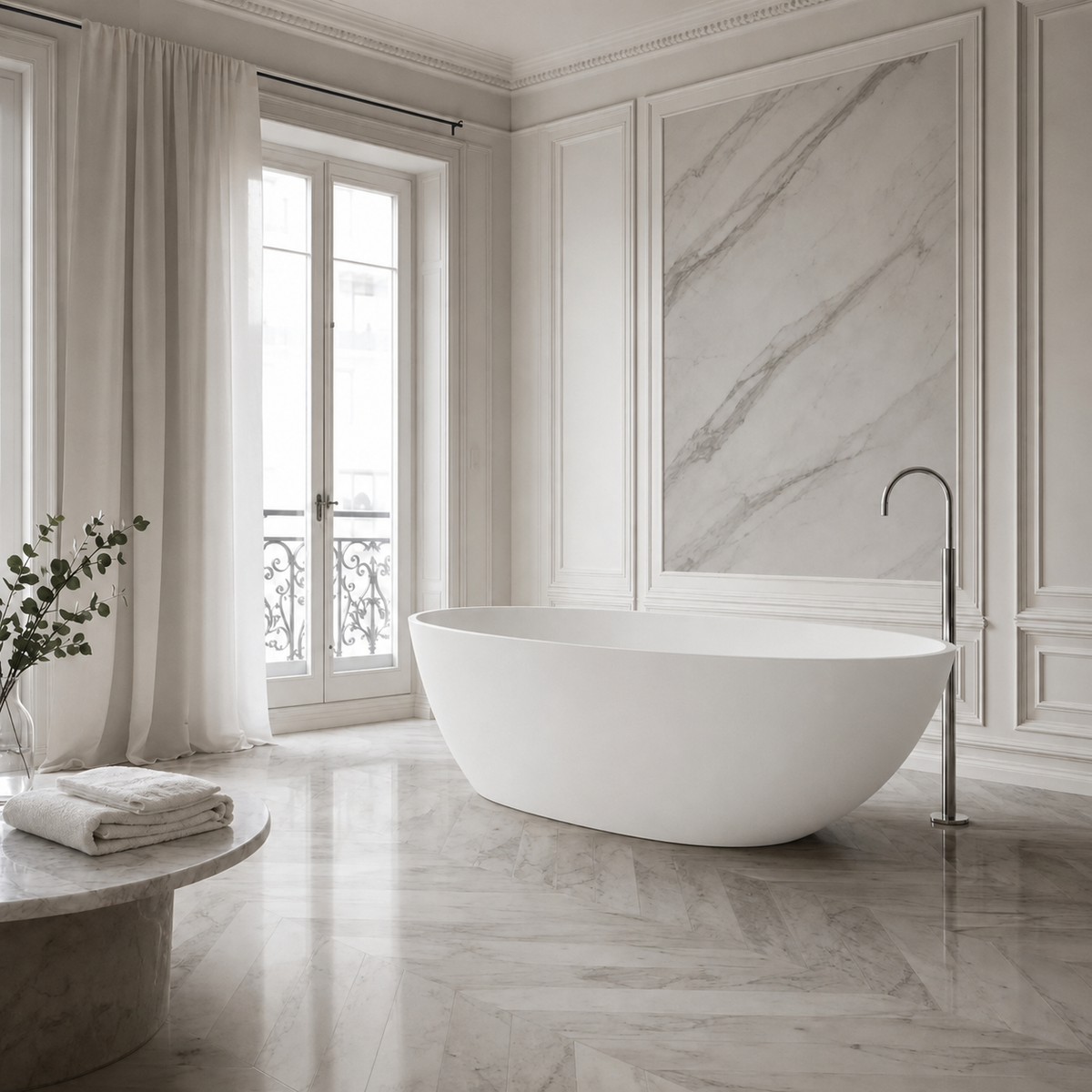 Baignoire Îlot CLEO — MINERALICAST®