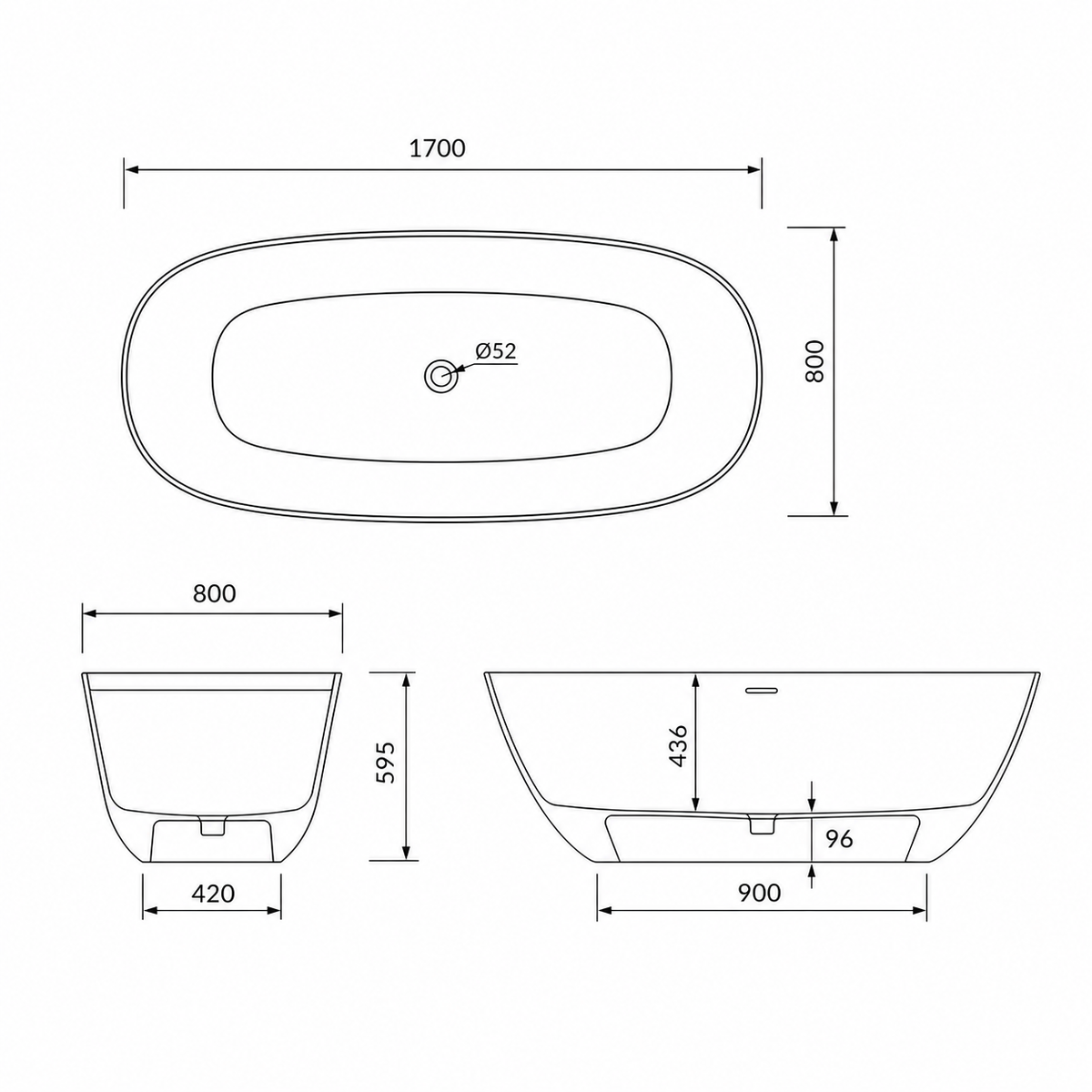 Baignoire Îlot MOON — MINERALICAST®
