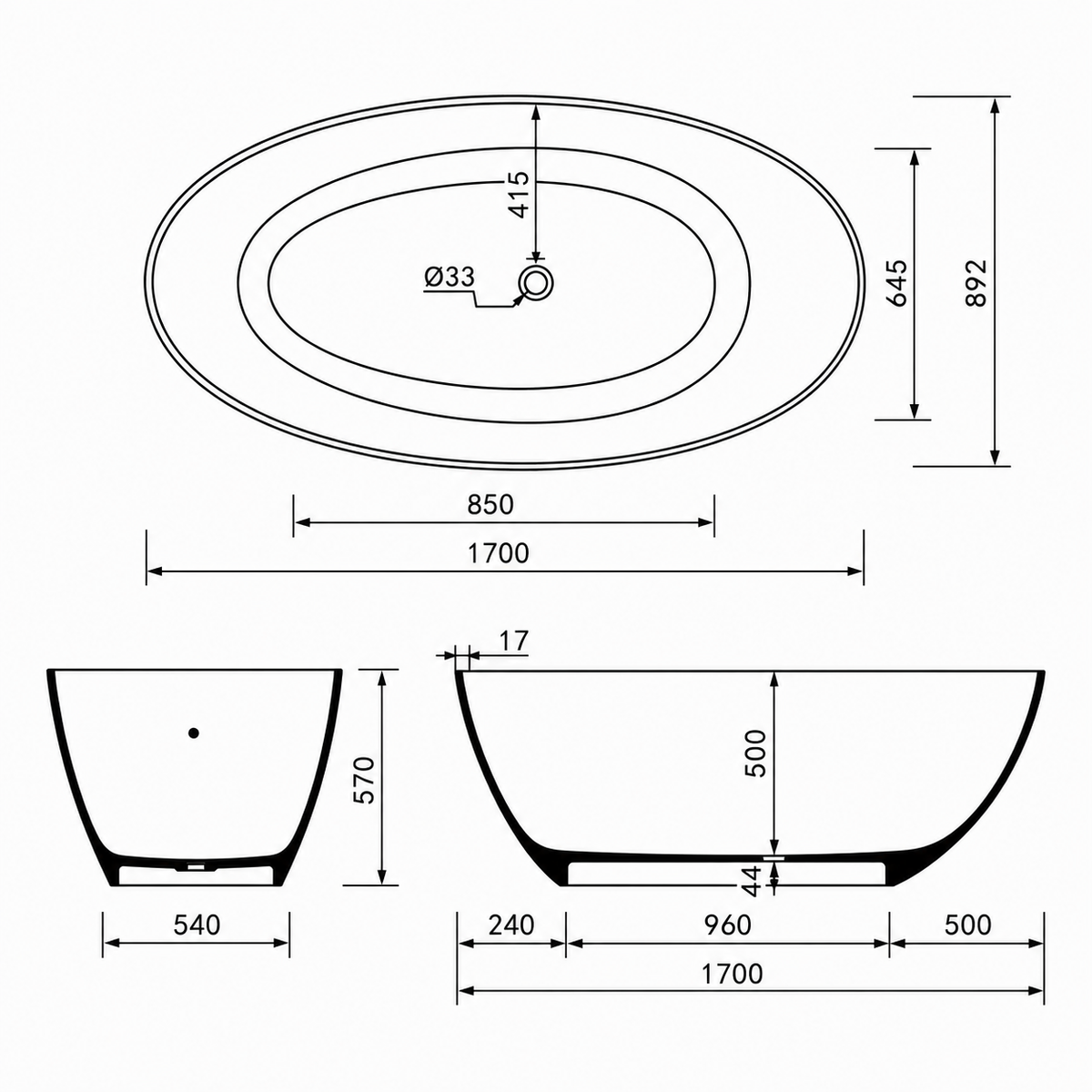 Baignoire Îlot CLEO — MINERALICAST®