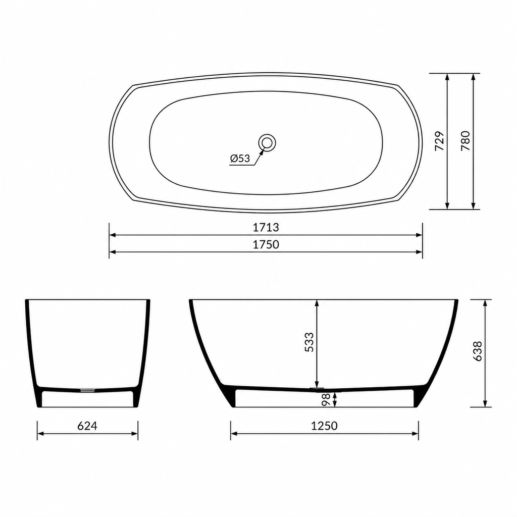 Baignoire Îlot ISAR — MINERALICAST®