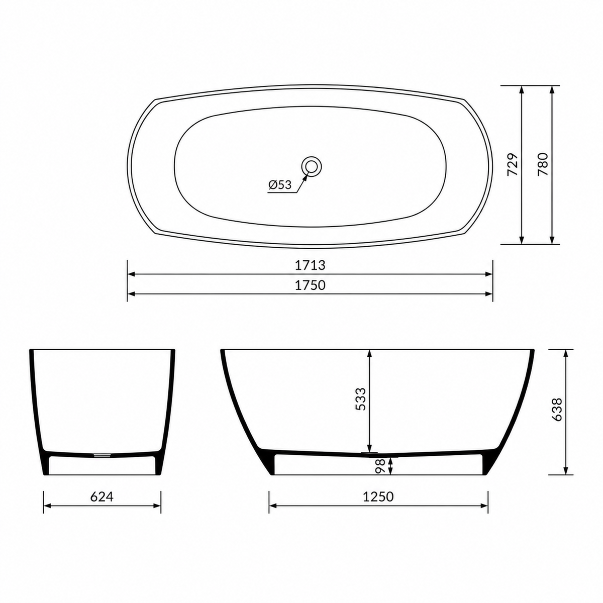 Baignoire Îlot ISAR — MINERALICAST®